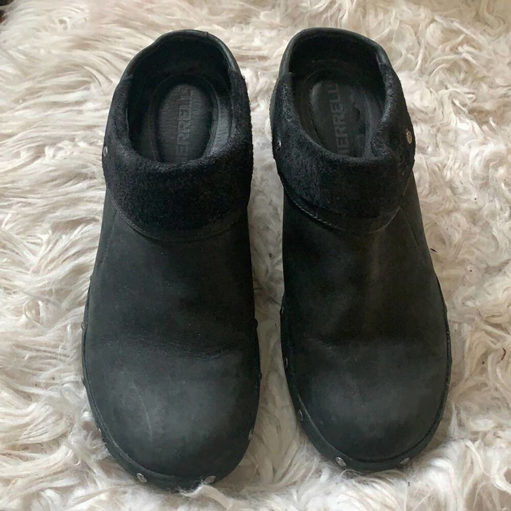 MERRELL LUXE WRAP BLACK CLOG SANDALS SIZE 7.5
